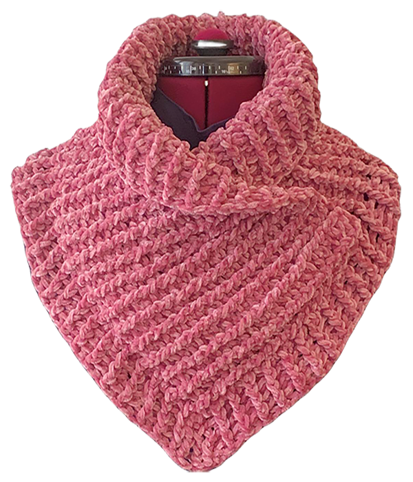 Ribbed Velvet Knit Cowl - Free Pattern by Just Be Crafty - Just Be